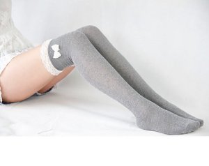 grey knee high socks